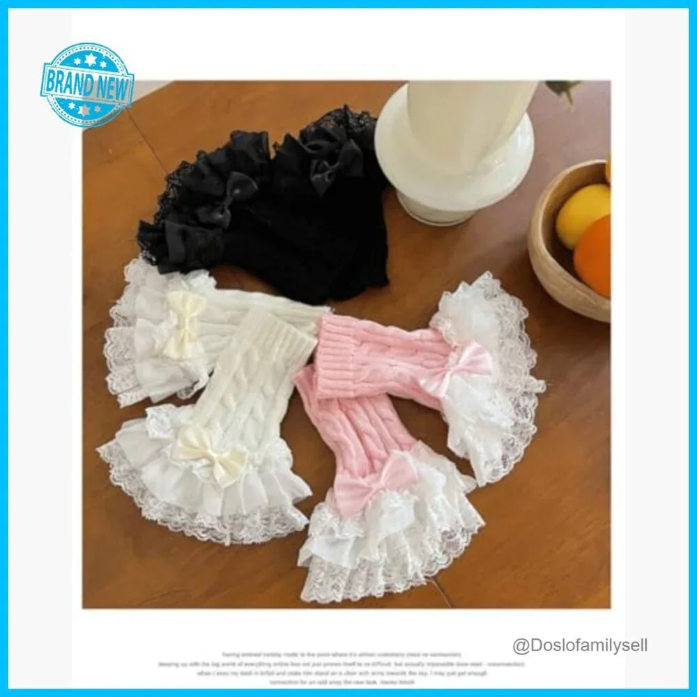Fingerless Arm Warmers Y2K Grunge Lolita Cosplay Soft Knit Adjustable Fit